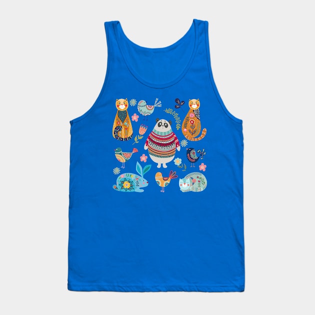 animal bird hand drawn collection Tank Top by Mako Design 